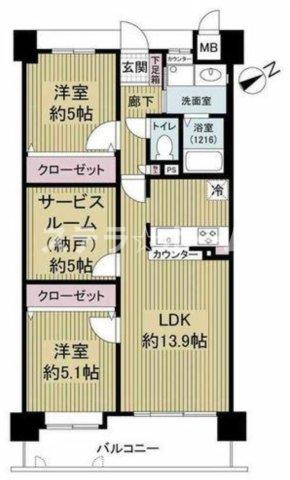 グリーンコーポ豊中南の間取り|2SLDKの物件です