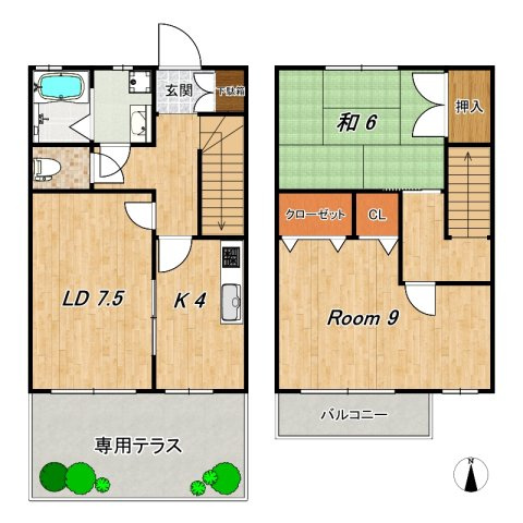 イーズコート桂Ⅱの間取り