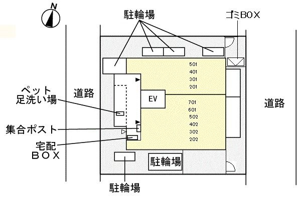ファヴール本郷の区画図