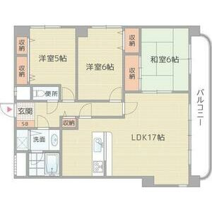 西宮市南甲子園２丁目の賃貸マンションの間取り