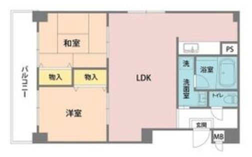 西宮市今津曙町の賃貸マンションの間取り