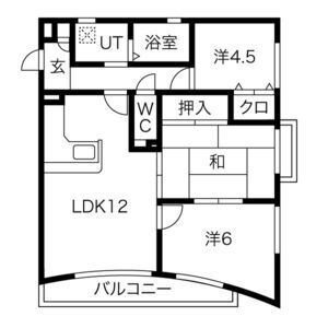 西宮市獅子ケ口町の賃貸マンションの間取り