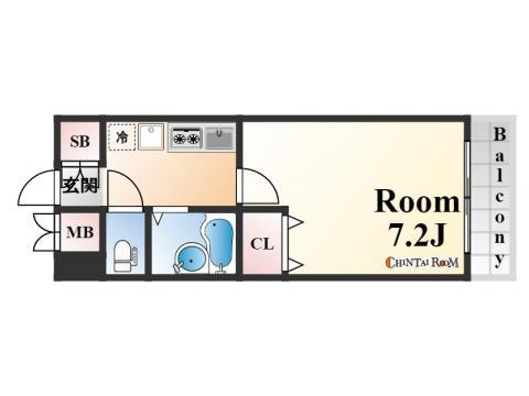 神戸市灘区篠原中町３丁目の賃貸マンションの間取り