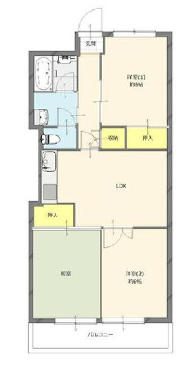 神戸市灘区上野通１丁目の賃貸マンションの間取り