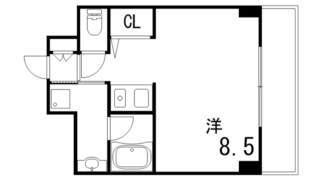 芦屋市親王塚町の賃貸マンションの間取り