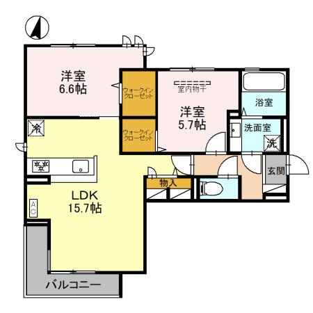 西宮市高木西町のアパートの間取り
