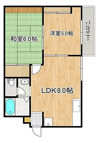 神戸市灘区岩屋中町４丁目の賃貸マンションの間取り