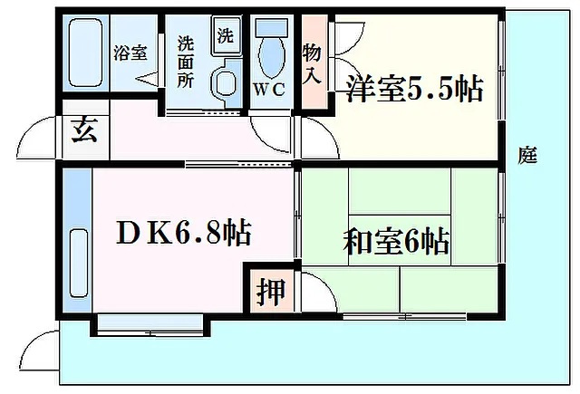 芦屋市平田町の賃貸マンションの間取り