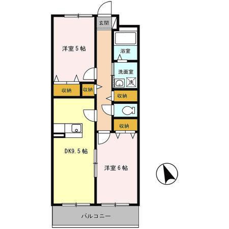 西宮市上甲子園４丁目の賃貸マンションの間取り