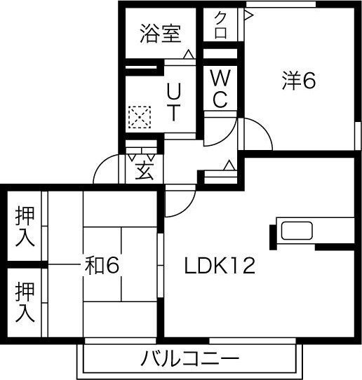 西宮市高木東町のアパートの間取り