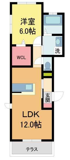 西宮市甲子園口５丁目の賃貸マンションの間取り