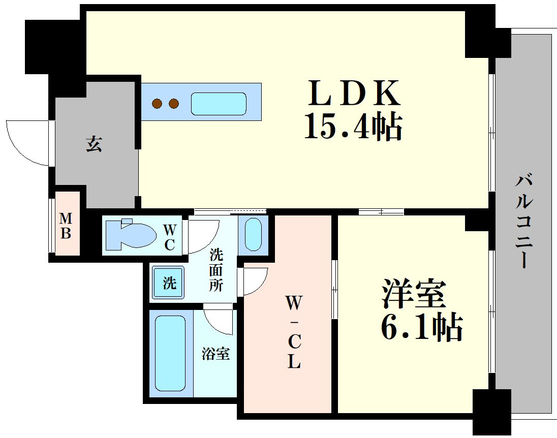 大阪市福島区福島３丁目の賃貸マンションの間取り