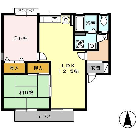 セジュール若葉 D棟の間取り|使い勝手の良い間取りです♪