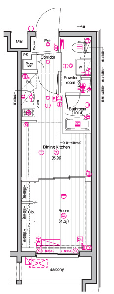 THE PREMIUM CUBE G 東中野の間取り