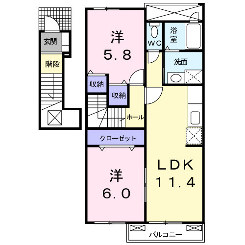 アングレカム　Ｄの間取り