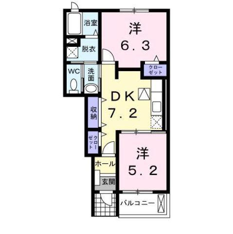 リヴ．プランドールＤの間取り
