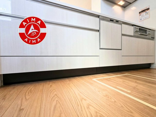糟屋郡志免町大字吉原第5-2棟（2号棟）の内観：施工例|キッチン。グリル・食器洗い乾燥機・浄水器も完備。