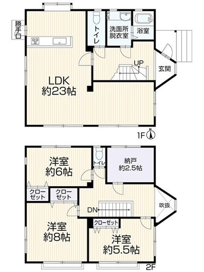 【間取り】 | 三島市富士見台 中古戸建て | 効率的かつ暮らしのことをしっかり考えた間取りです
