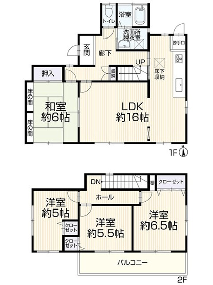 【間取り】 | 裾野市千福が丘1丁目 中古戸建て | 効率的かつ暮らしのことをしっかり考えた間取りです
