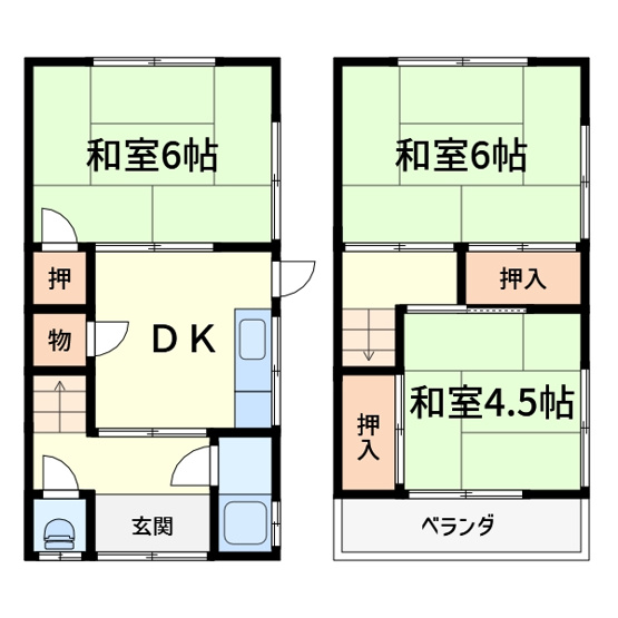 【間取り】 | 小川貸家2戸1