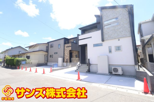郡山市安積町笹川字中ノ渡戸　　　　１号棟　　　安積第3小学校、安積第2中学区の外観|北西側から見た区画全体♪