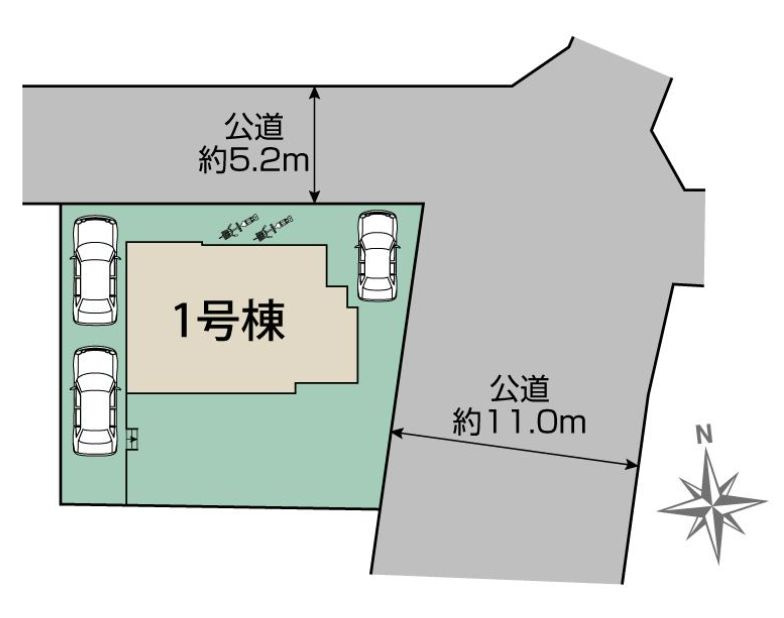 平塚市岡崎新築戸建て　1号棟の区画図|区画図「平塚市岡崎新築戸建て　1号棟」