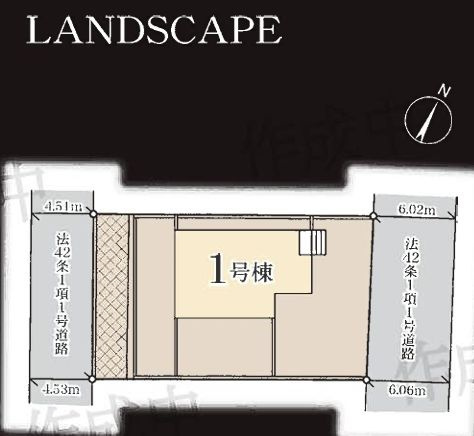 厚木市毛利台1丁目新築戸建て　1号棟の区画図|区画図「厚木市毛利台1丁目新築戸建て　1号棟」