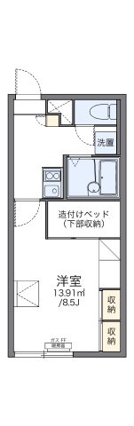 レオパレスアクシス北郷の間取り