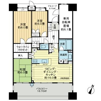 コンフォールスクエアさいたま新都心の間取り