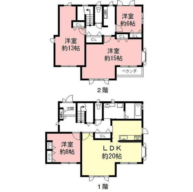 岐阜市コモンヒルズ北山の一戸建ての間取り