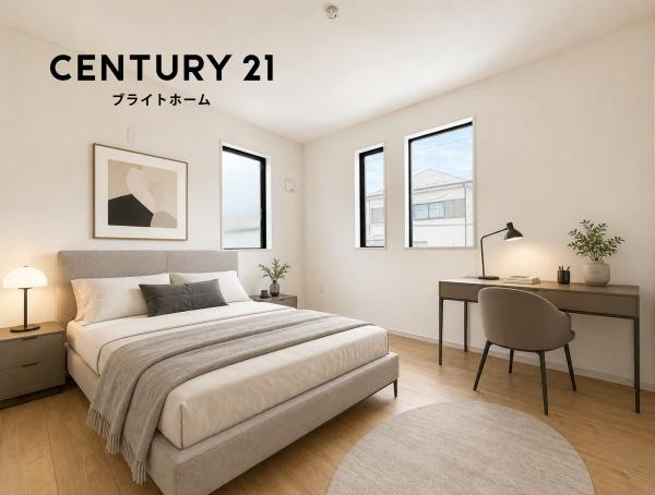 横浜市保土ケ谷区権太坂１丁目の新築一戸建の洋室|二面採光の明るく、落ち着きのある洋室！
休日はこちらでおくつろぎ下さい♪
※家具等はCGでの参考レイアウトです。