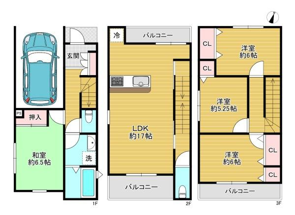 【間取り】 | 守口市菊水通3丁目　中古戸建