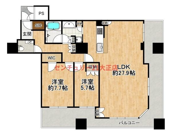 クロスタワー大阪ベイの間取り