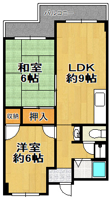 栄平尾マンションの間取り|間取りは反転タイプ