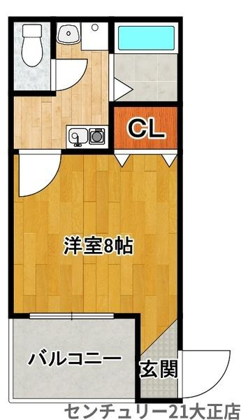 アバンス南市岡の間取り|★1K★
