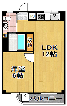 松栄大正ハイツの間取り|★広々1LDK♪