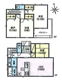 ファーストタウン中山町　３号棟／新築一戸建の間取り
