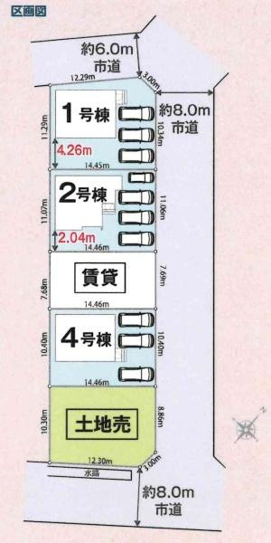 日進町4丁目01期　全5棟・1号棟の区画図