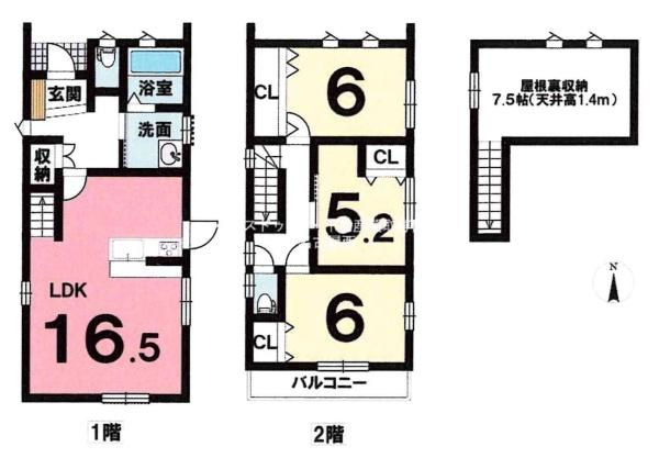 幸田町相見・中古戸建の間取り|間取り図です