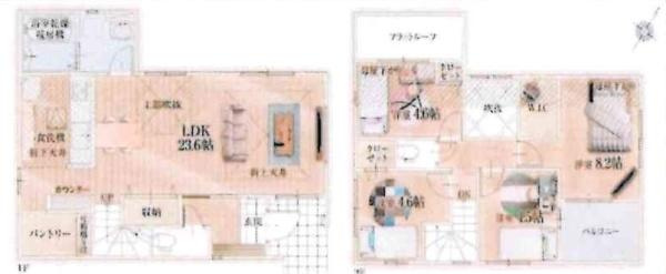 豊田市平戸橋町の新築一戸建の間取り