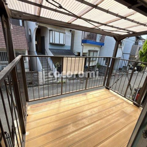 松丘町貸家のバルコニー