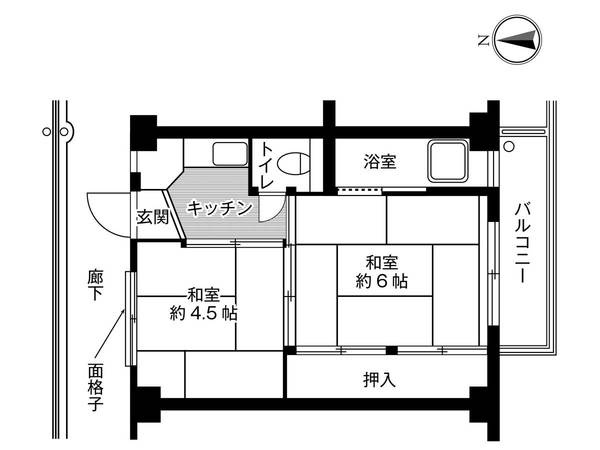 ビレッジハウス朝日ヶ丘1号棟の間取り
