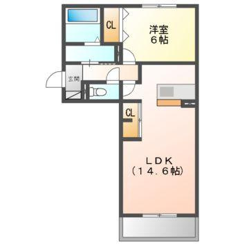 Ｓｉｎｆａｒｉａ ＨＡＲＡＯＳＨＩＭＡ　Ａの間取り
