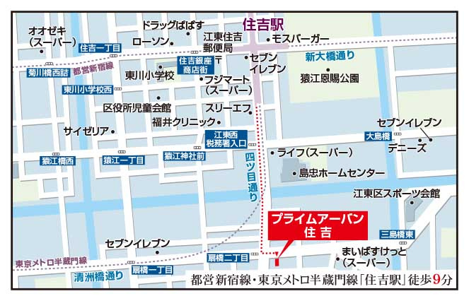 プライムアーバン住吉の地図