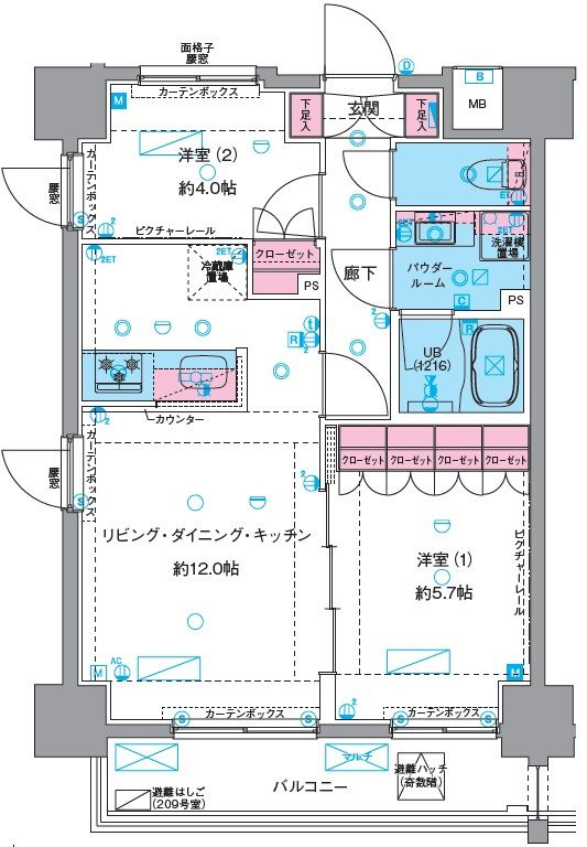 GENOVIA浅草Ⅵskygardenの間取り