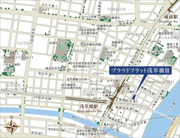 プラウドフラット浅草橋Ⅲの地図|※参考写真