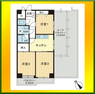 【間取り】 | ライオンズプラザ花小金井 | 室内の写真は別号室のものとなります。