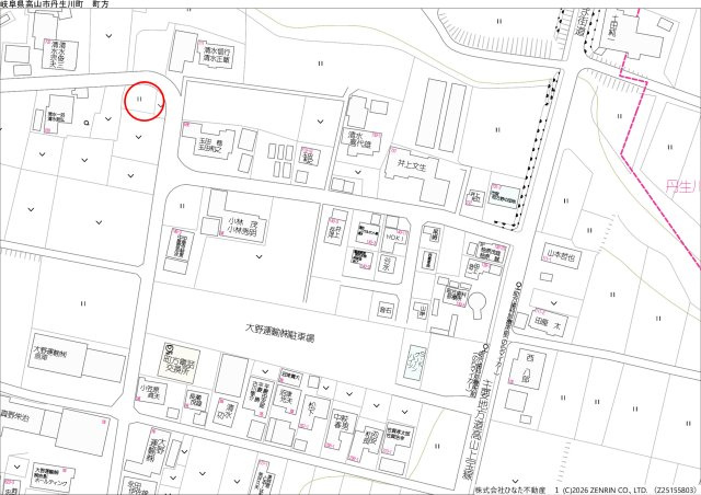 26/6/20商談中　土地　高山市丹生川町町方　600万（25/）12/1新規の地図
