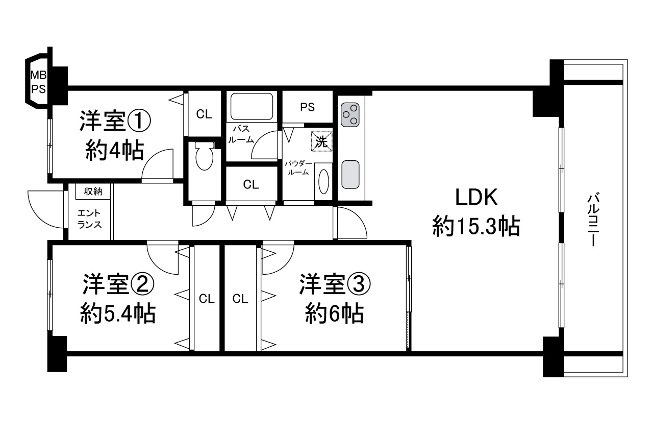 岸和田コーポラス弐号棟の間取り|リフォームプランの詳細はお問合せください。
