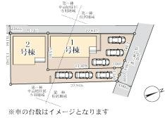 加須礼羽　新築一戸建て　02　リーブルガーデンの区画図|全２棟